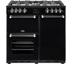 BELLING  Kensington 90G Gas Range Cooker - Black & Chrome